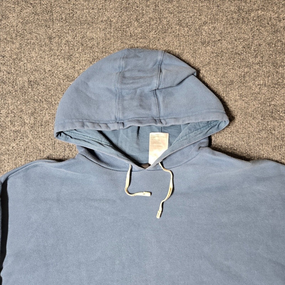 Adidas Hoodie‎ Womens Medium Blue Sweatshirt Cropped Fit Heavy Drawstring - Picture 2 of 9